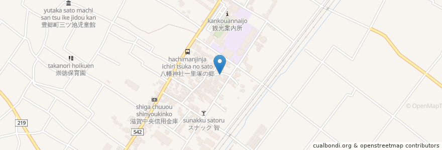 Mapa de ubicacion de 老人いこいの家「那須荘」 en Япония, Сига, Уезд Инуками, Тоёсато.