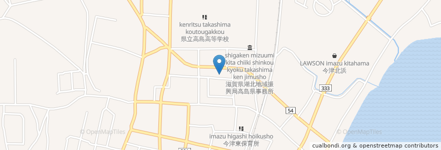 Mapa de ubicacion de 西区老人憩の家 en Япония, Сига, 高島市.