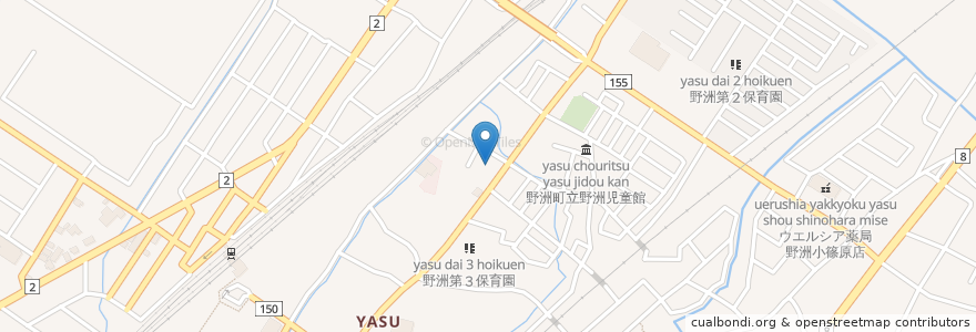 Mapa de ubicacion de 野洲町立老人福祉センター en 일본, 시가현, 野洲市.