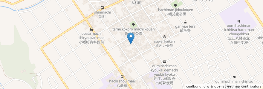 Mapa de ubicacion de 魚屋町老人憩の家 en 日本, 滋賀県, 近江八幡市.