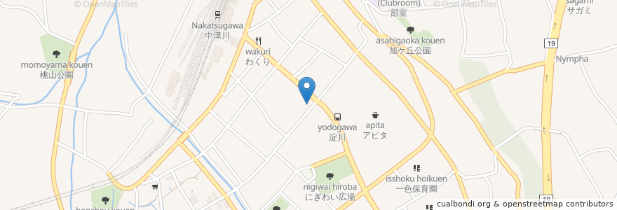 Mapa de ubicacion de アイリス在宅介護支援センター en 日本, 岐阜県, 中津川市.
