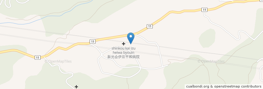 Mapa de ubicacion de サニープレイスかんなみ en Japan, 静岡県, 田方郡, 函南町.