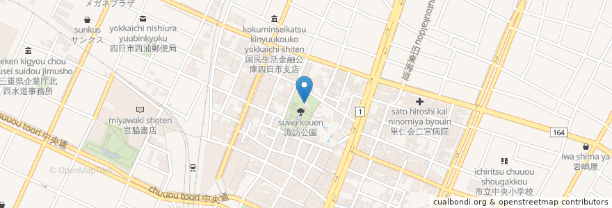Mapa de ubicacion de 四日市市立こどもの家 en Japan, Präfektur Mie, 四日市市.