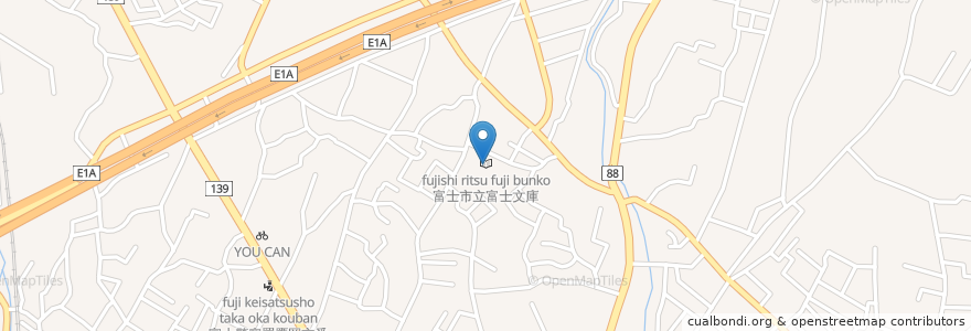 Mapa de ubicacion de 富士市社会福祉センター鷹岡市民プラザ en اليابان, شيزوكا, 富士市.