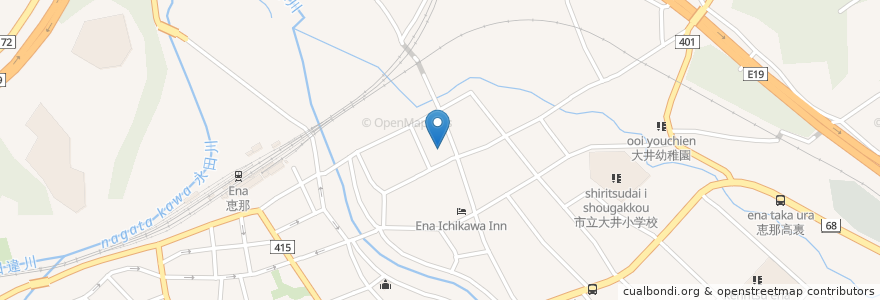 Mapa de ubicacion de 小鳩遊園地 en Japan, Gifu Prefecture, Ena.