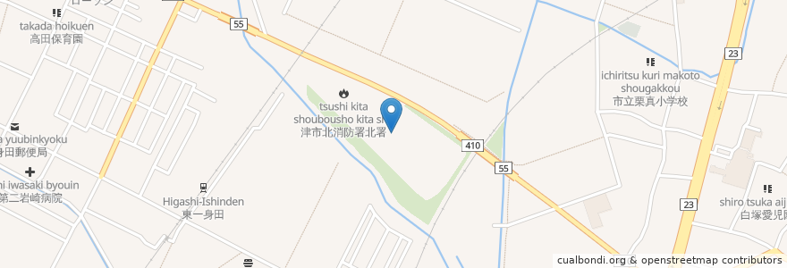 Mapa de ubicacion de 津市北部市民センター en Jepun, 三重県, 津市.