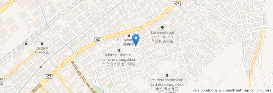 Mapa de ubicacion de 清水市有度在宅介護支援センター en 日本, 静冈县, 静岡市, 清水区.