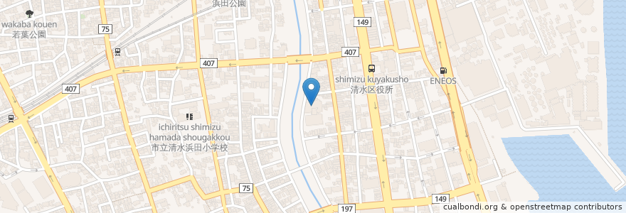 Mapa de ubicacion de 社会福祉法人清雲会　巴の園 en اليابان, شيزوكا, 静岡市, 清水区.