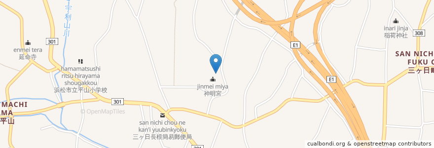 Mapa de ubicacion de 長根児童遊園 en Jepun, 静岡県, 浜松市, 北区.
