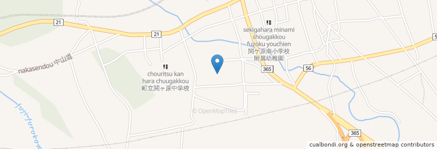 Mapa de ubicacion de 関ヶ原町在宅介護支援センター en اليابان, 岐阜県, 不破郡, 関ケ原町.