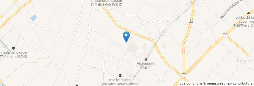 Mapa de ubicacion de ＹＭＣＡ在宅介護支援センター en Japon, Préfecture De Mie, 四日市市.