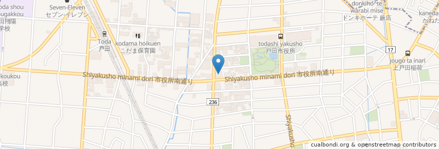 Mapa de ubicacion de ココス en 일본, 사이타마현, 戸田市.