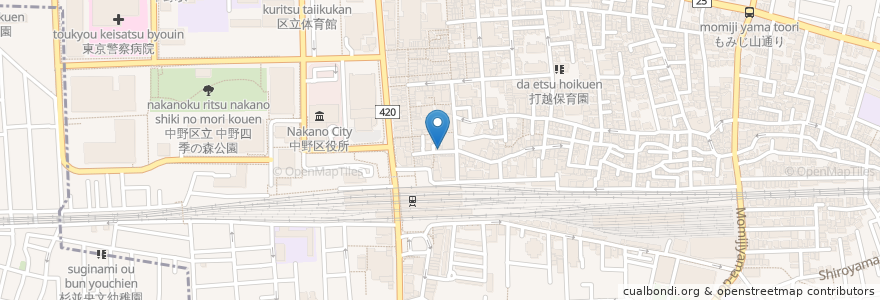 Mapa de ubicacion de ふく田 en Japon, Tokyo, 中野区.