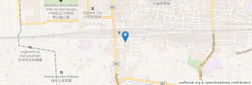 Mapa de ubicacion de 中野屋 en ژاپن, 東京都, 中野区.