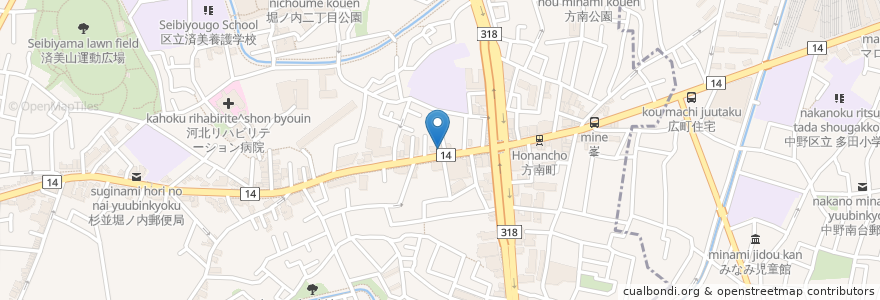 Mapa de ubicacion de 方南町眼科 en ژاپن, 東京都, 杉並区.