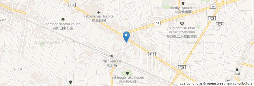 Mapa de ubicacion de ならさし整形外科 en ژاپن, 東京都, 杉並区.