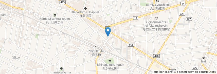 Mapa de ubicacion de 篠原薬局 en Japonya, 東京都, 杉並区.