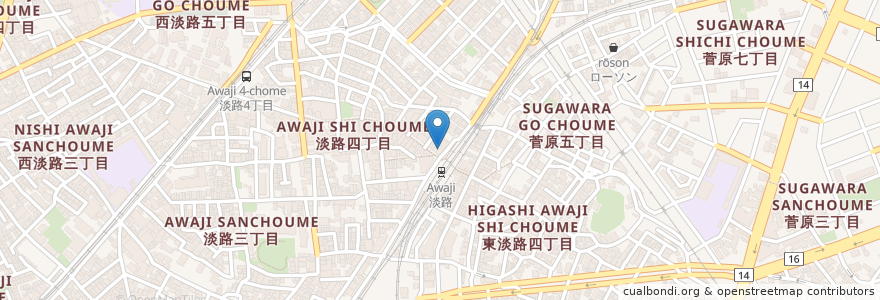Mapa de ubicacion de マクドナルド en Japão, 大阪府, 大阪市, 東淀川区.