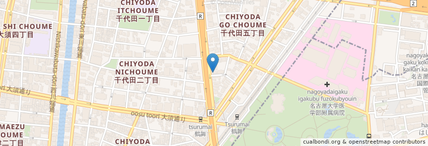 Mapa de ubicacion de ウエイターウエイター en Japon, Préfecture D'Aichi, 名古屋市, 中区.