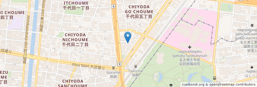 Mapa de ubicacion de 気晴亭 en 일본, 아이치현, 나고야 시, 中区.