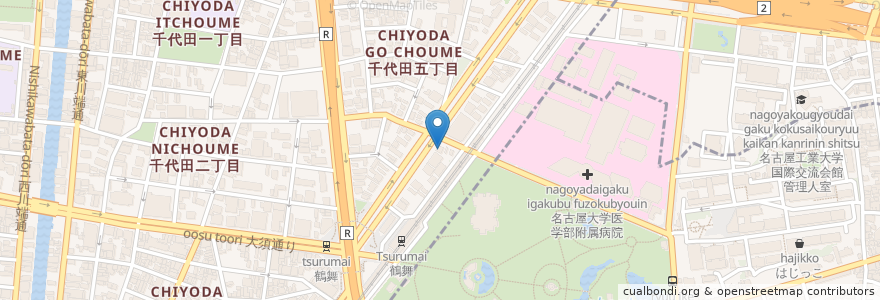 Mapa de ubicacion de China Kitchen 青蓮 en Japón, Prefectura De Aichi, Nagoya, Barrio Naka.