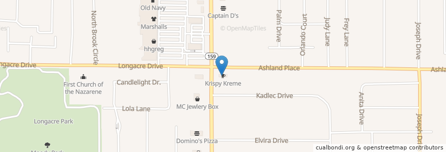Mapa de ubicacion de Krispy Kreme en États-Unis D'Amérique, Illinois, Fairview Heights.
