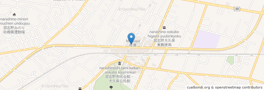 Mapa de ubicacion de マクドナルド　京成大久保店 en اليابان, 千葉県, 習志野市.