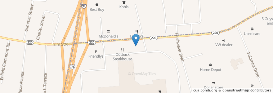 Mapa de ubicacion de Mobil en 美利坚合众国/美利堅合眾國, 康涅狄格州 / 康乃狄克州, Hartford County, Enfield.