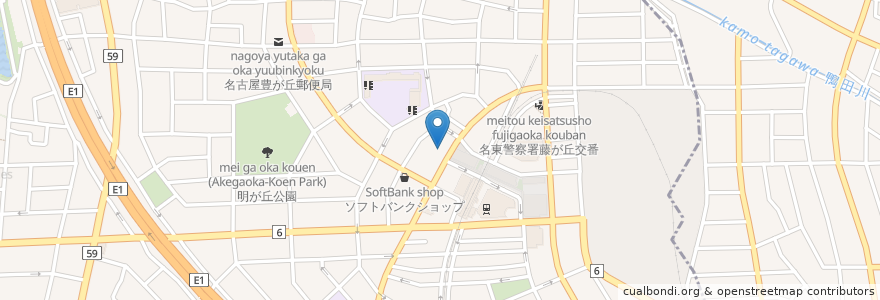 Mapa de ubicacion de 三菱UFJ銀行 en Japan, Präfektur Aichi, 長久手市, 名東区.