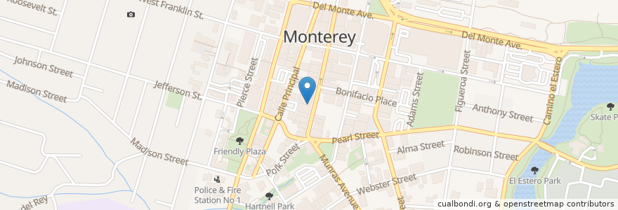 Mapa de ubicacion de Papa Chano's en Verenigde Staten, Californië, Monterey County, Monterey.