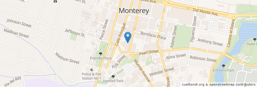 Mapa de ubicacion de Lallapalooza en États-Unis D'Amérique, Californie, Monterey County, Monterey.