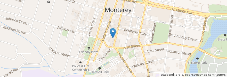 Mapa de ubicacion de Maha Cuisine en Vereinigte Staaten Von Amerika, Kalifornien, Monterey County, Monterey.