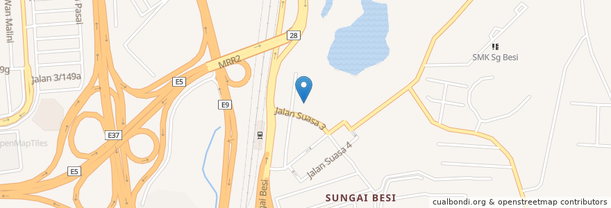 Mapa de ubicacion de Sungai Besi Police Station en Malaysia, Selangor, Kuala Lumpur.