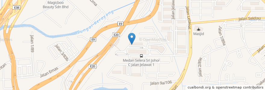 Mapa de ubicacion de Kedai kek Cheras en Malaysia, Selangor, Kuala Lumpur.