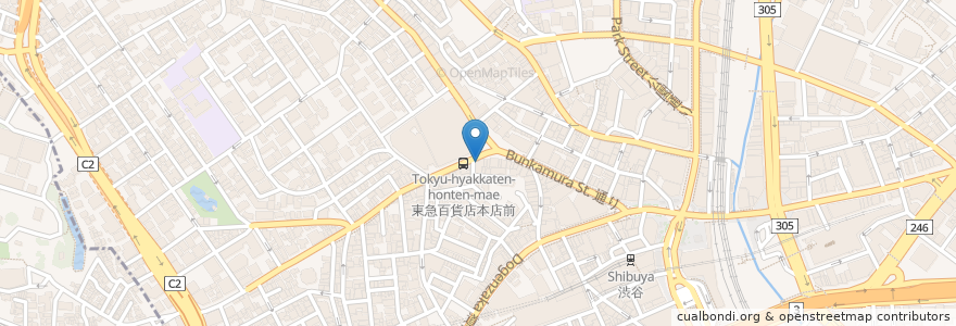 Mapa de ubicacion de ステーキはなて en Japon, Tokyo, 渋谷区.