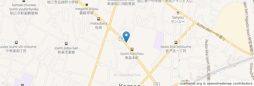 Mapa de ubicacion de 亜細亜食堂 サイゴン en اليابان, 東京都, 狛江市.