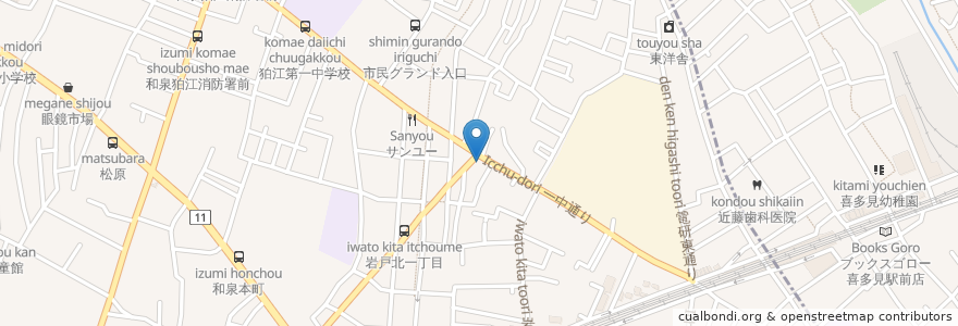 Mapa de ubicacion de 麺処 太乃志 en Giappone, Tokyo, 狛江市.