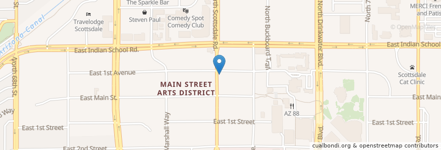 Mapa de ubicacion de The Sugar Bowl en 미국, 애리조나, Maricopa County, Scottsdale.