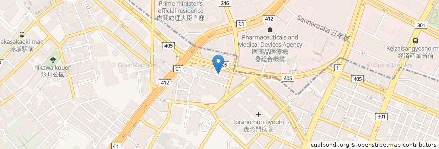 Mapa de ubicacion de Cafe Retreat en Japonya, 東京都, 港区.