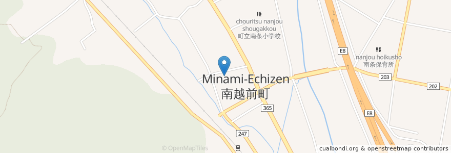 Mapa de ubicacion de ケアハウス日野 en Japan, 福井県, 南条郡, 南越前町.