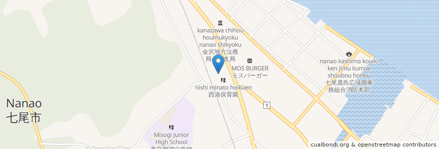 Mapa de ubicacion de ななお乳児園 en Japon, Préfecture D'Ishikawa, 七尾市.