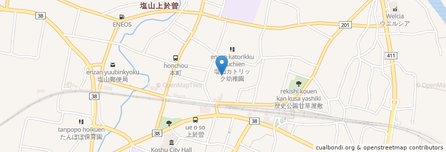 Mapa de ubicacion de ハートフル塩山在宅介護支援センター en Japonya, 山梨県, 甲州市.