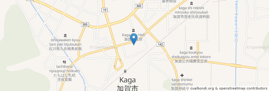 Mapa de ubicacion de 加賀市基幹型在宅介護支援センター en Jepun, 石川県, 加賀市.