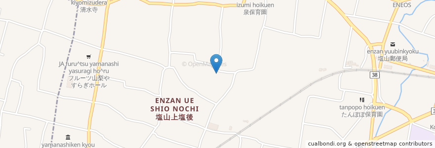 Mapa de ubicacion de 塩山市立鈴宮寮 en اليابان, 山梨県, 甲州市.