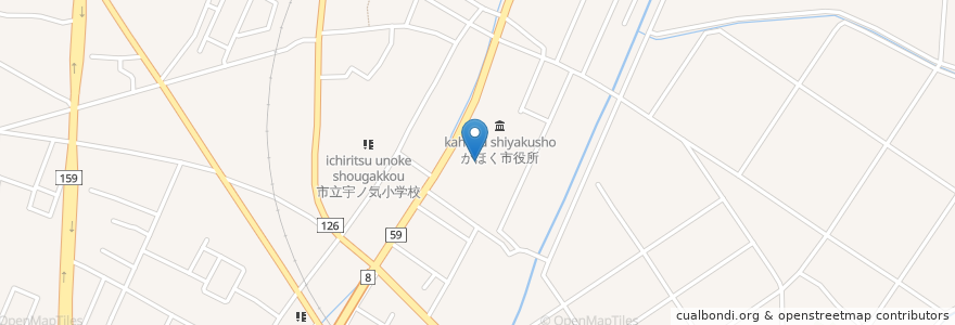 Mapa de ubicacion de 宇ノ気町在宅介護支援センター en 日本, 石川県, かほく市.