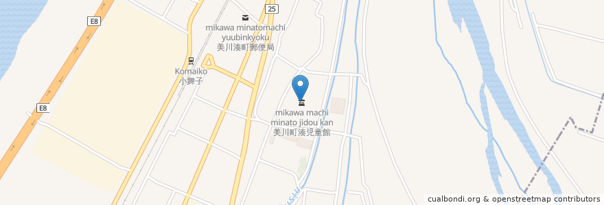 Mapa de ubicacion de 美川町湊児童館 en Japan, 石川県, 白山市.