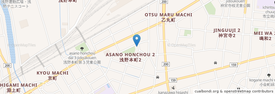 Mapa de ubicacion de 金沢市浅野町老人憩の家 en Japão, 石川県, 金沢市.