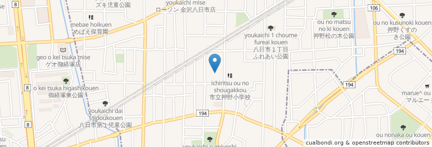 Mapa de ubicacion de 金沢市立押野児童館 en 日本, 石川県, 野々市市.