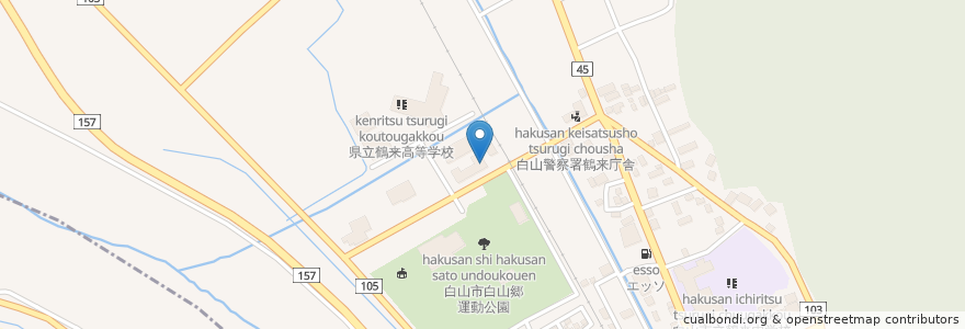 Mapa de ubicacion de 鶴来町老人福祉センター蓬莱荘 en Япония, Исикава, 白山市.