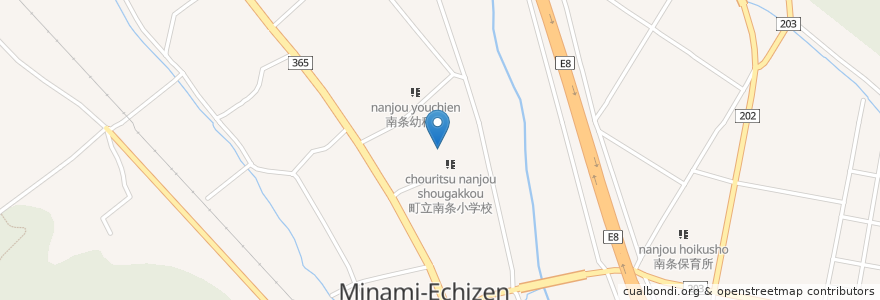 Mapa de ubicacion de 南条町児童館 en اليابان, فوكوي, 南条郡, 南越前町.